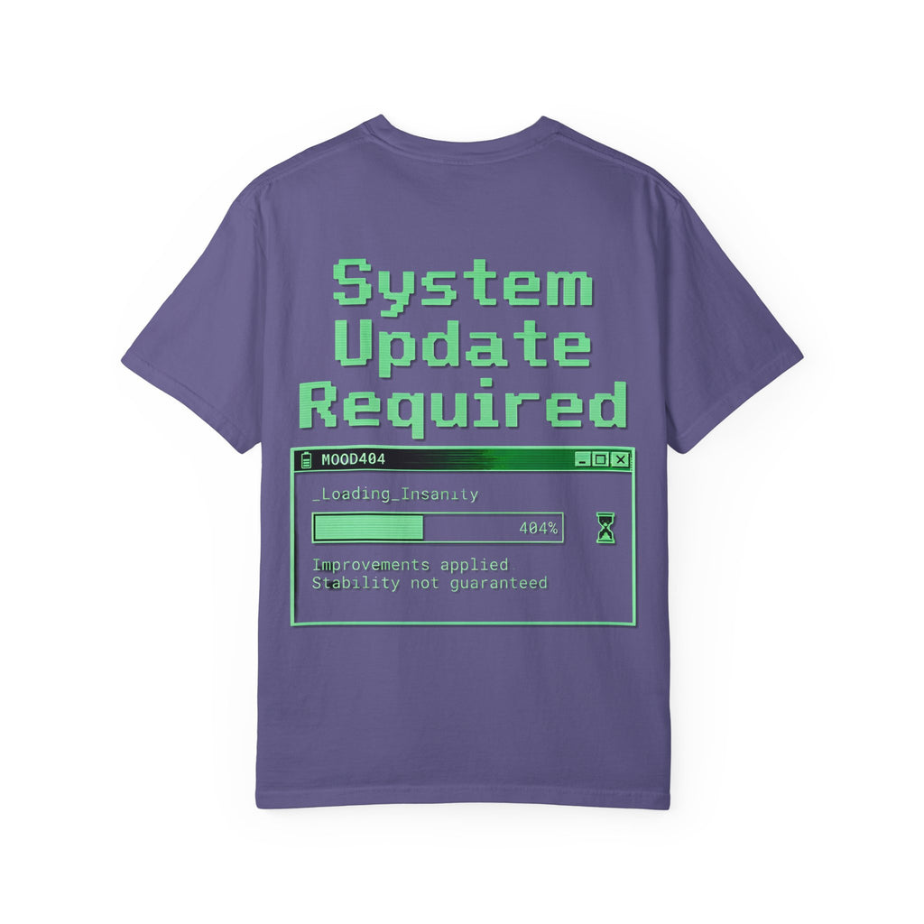 System Update Required T-shirt | 404 Mood Retro Computer Graphic