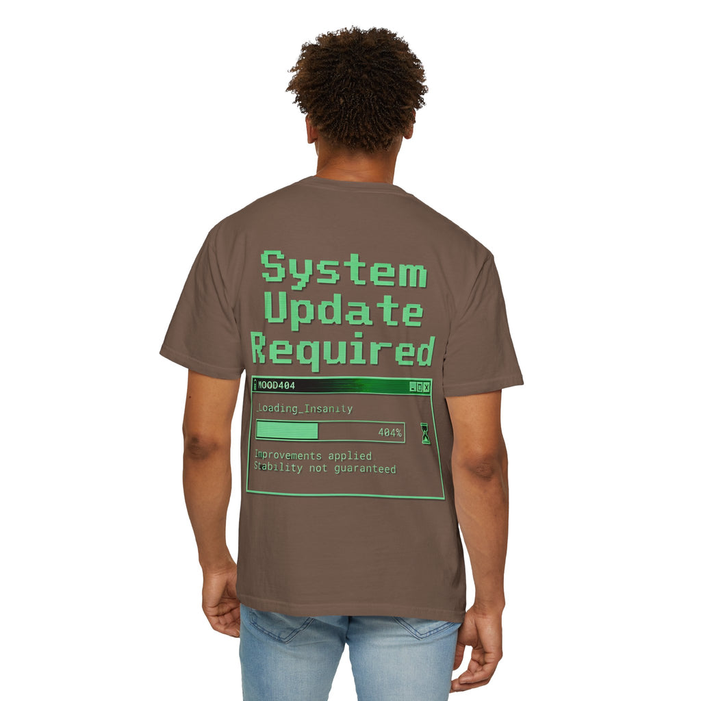 System Update Required T-shirt | 404 Mood Retro Computer Graphic