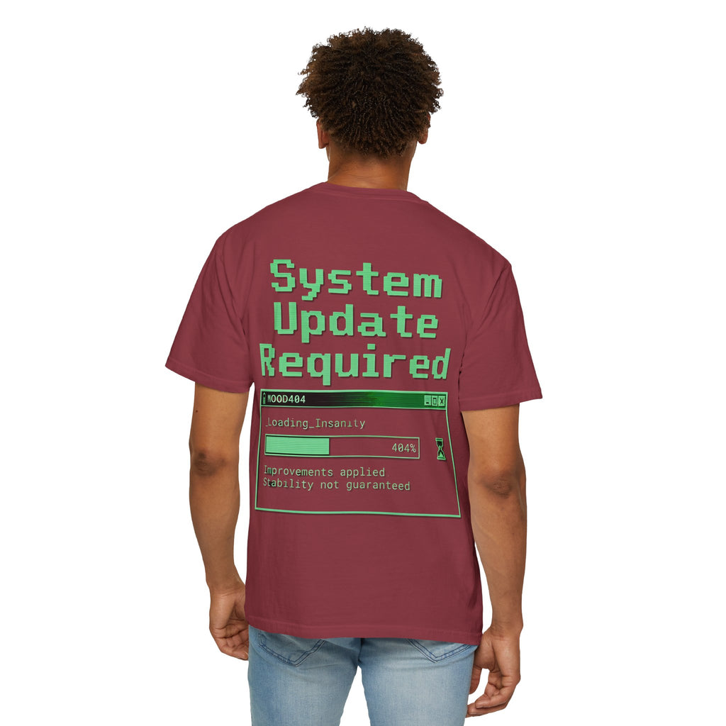 System Update Required T-shirt | 404 Mood Retro Computer Graphic
