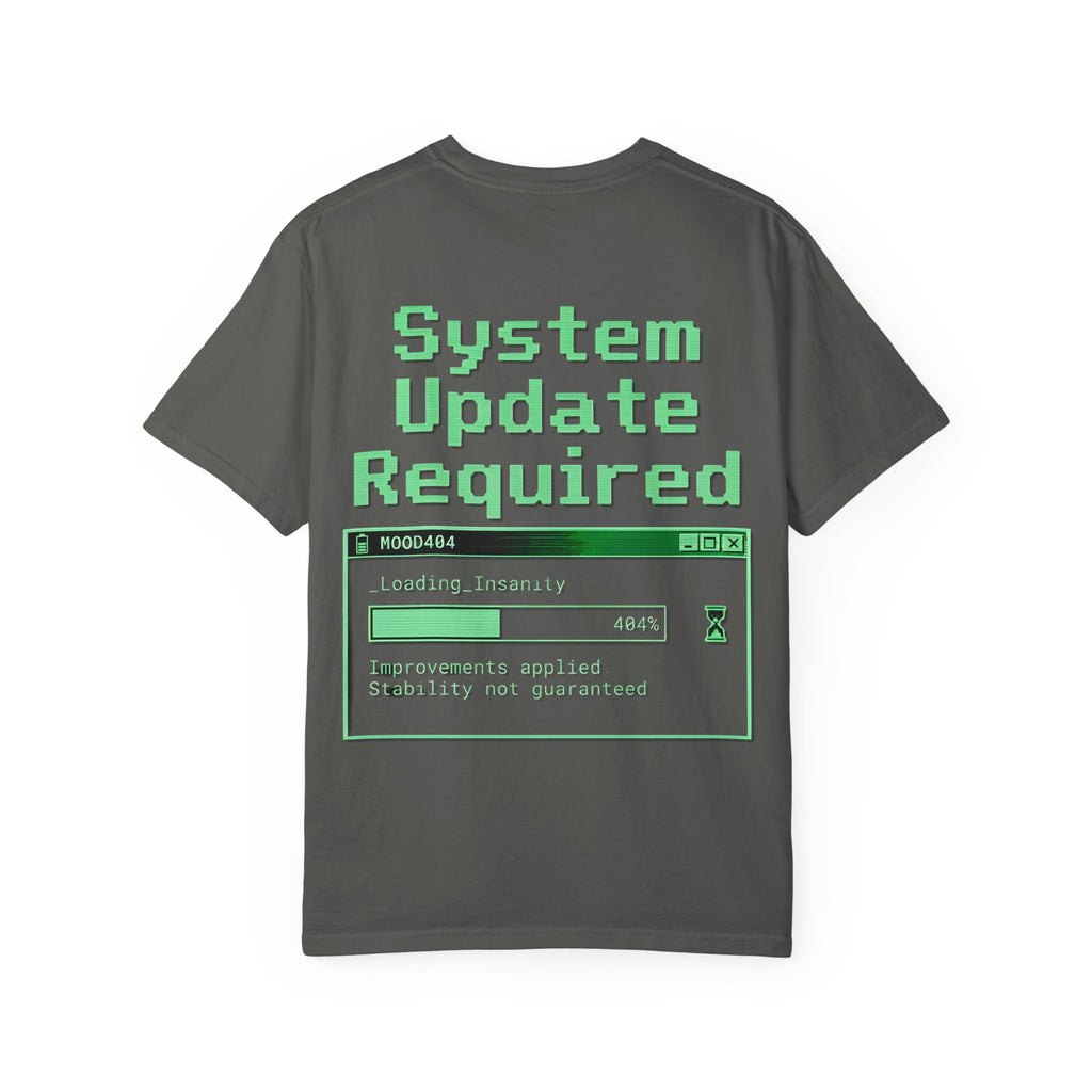 System Update Required T-shirt | 404 Mood Retro Computer Graphic