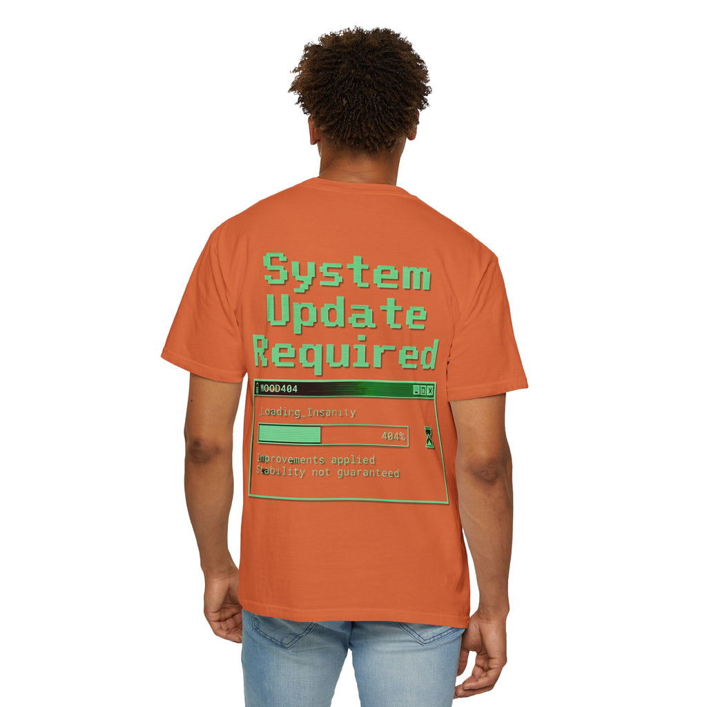 System Update Required T-shirt | 404 Mood Retro Computer Graphic