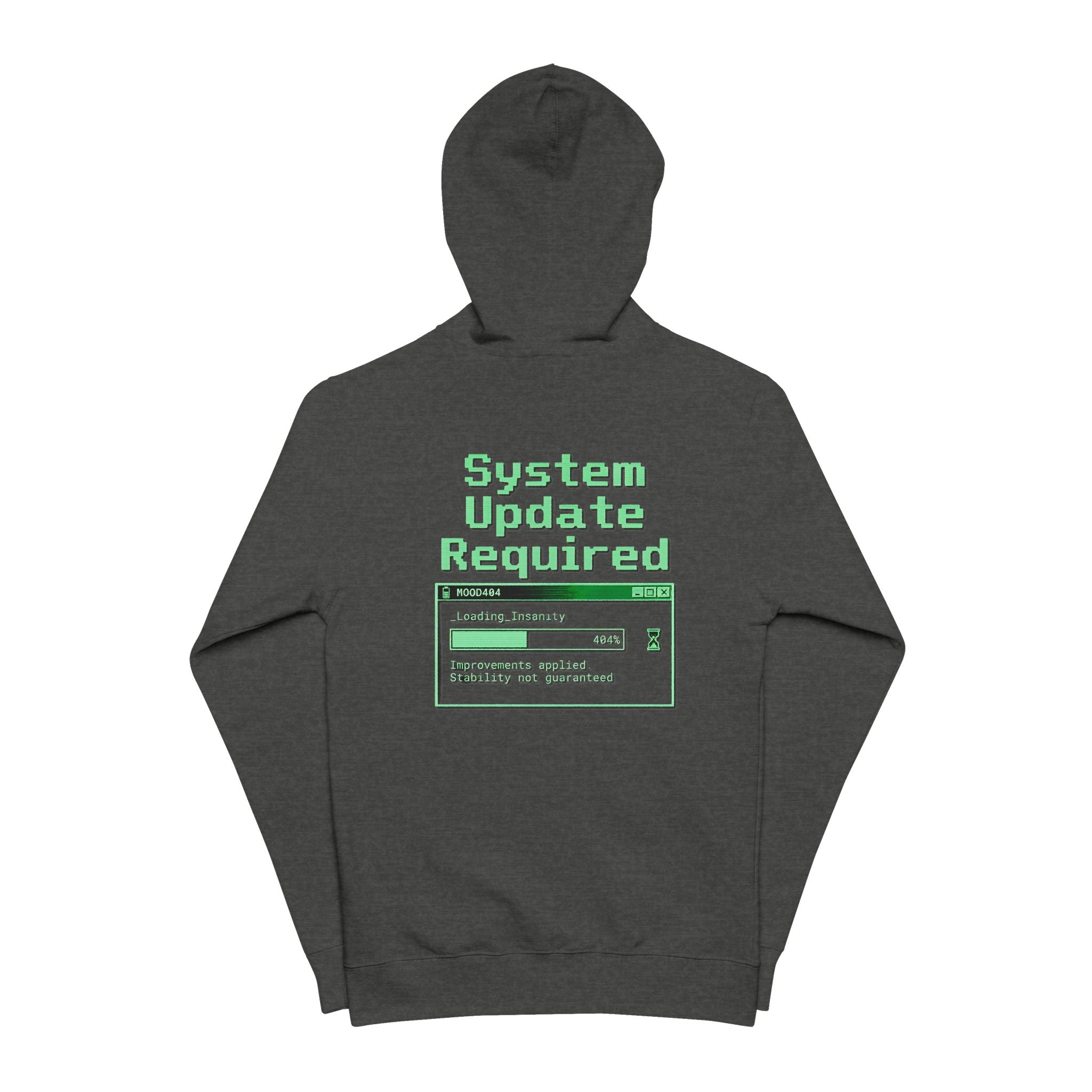 404 Mood Zip Hoodie | System Update Required Tech Graphic