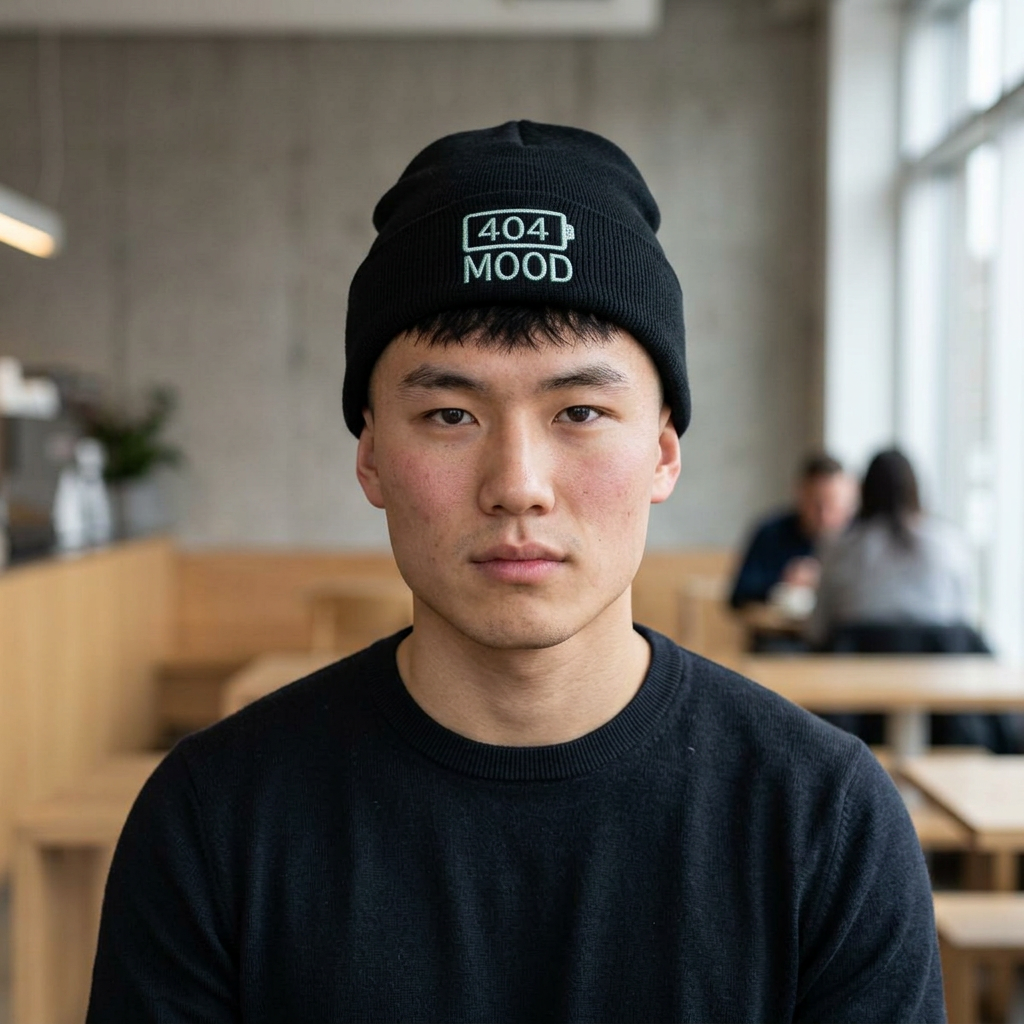 404 Mood beanie | embroidered cuffed beanie