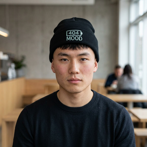 404 Mood beanie | embroidered cuffed beanie