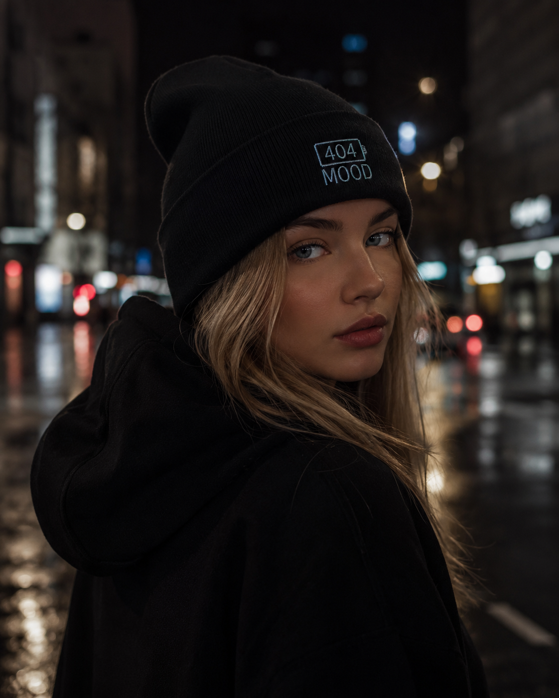 404 Mood beanie | embroidered cuffed beanie