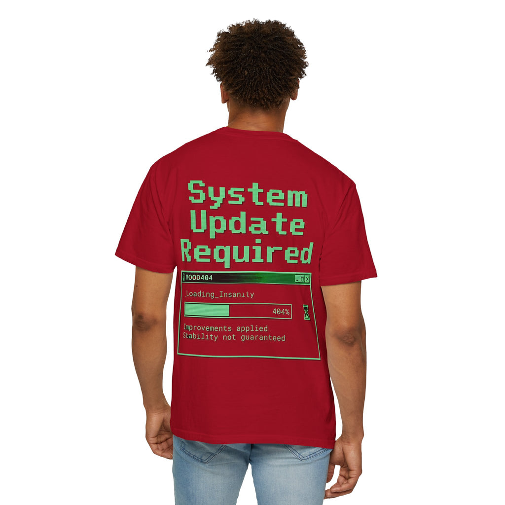 System Update Required T-shirt | 404 Mood Retro Computer Graphic