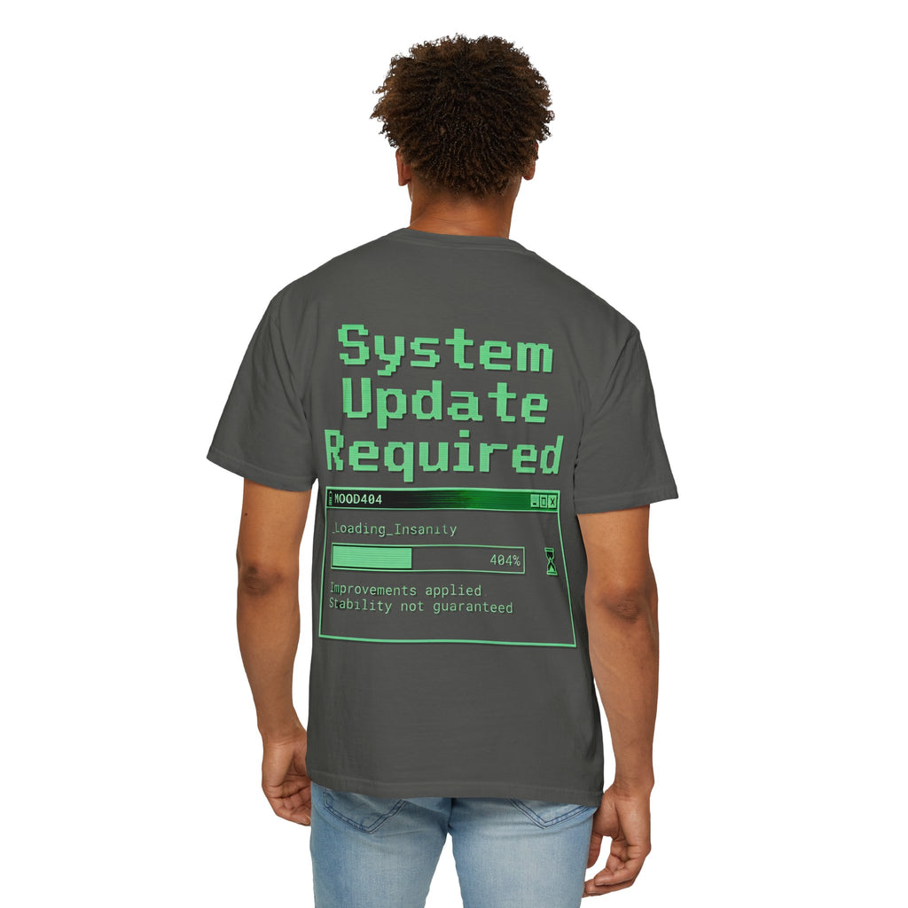 System Update Required T-shirt | 404 Mood Retro Computer Graphic