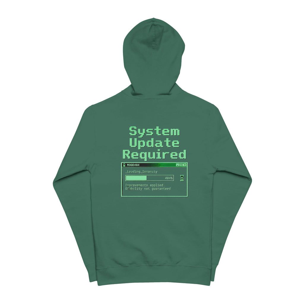 404 Mood Zip Hoodie | System Update Required Tech Graphic