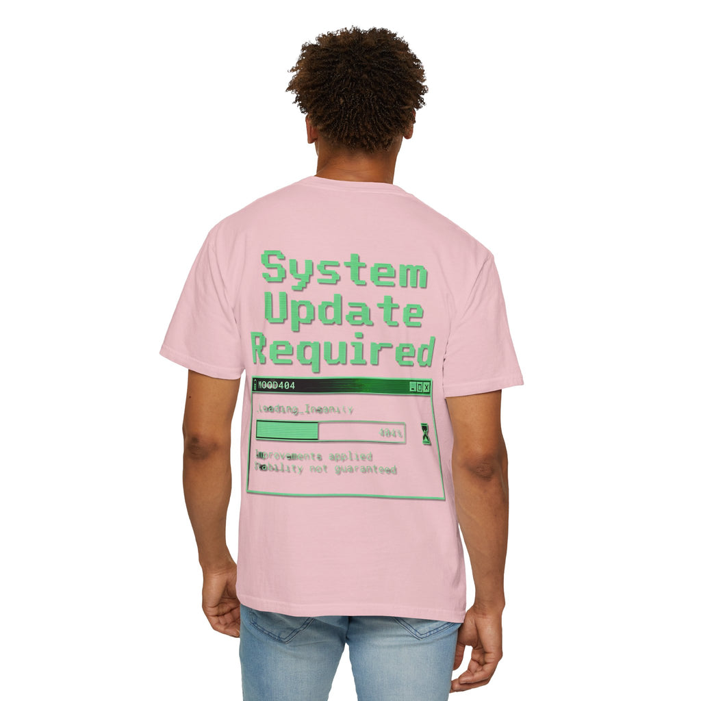 System Update Required T-shirt | 404 Mood Retro Computer Graphic