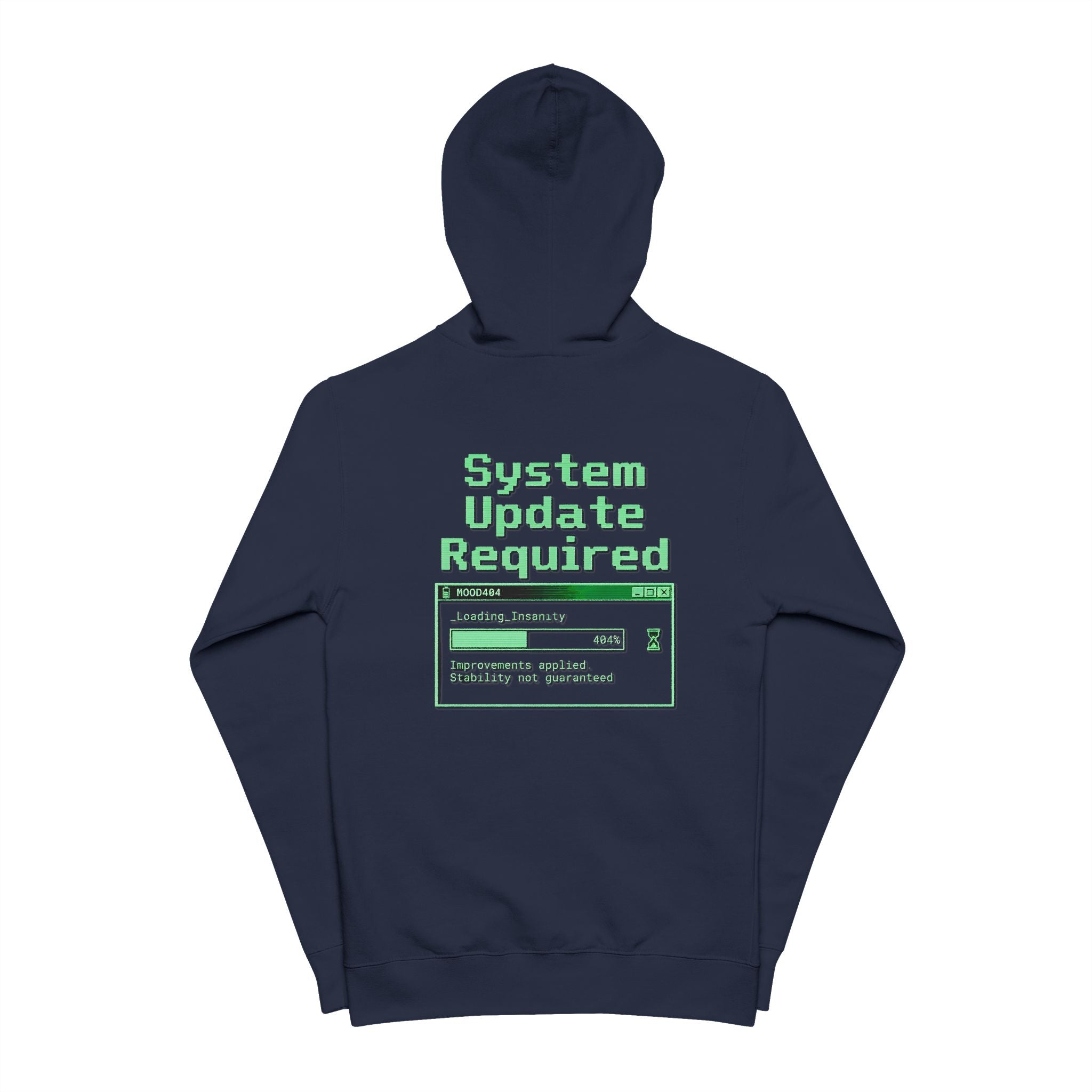 404 Mood Zip Hoodie | System Update Required Tech Graphic