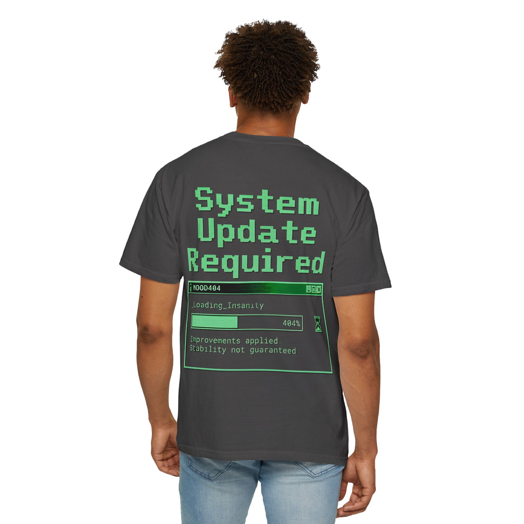 System Update Required T-shirt | 404 Mood Retro Computer Graphic